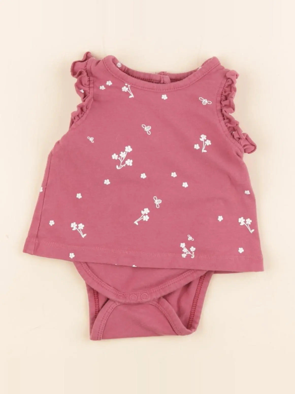 Vertbaudet - body tee-shirt rose - 1 mois