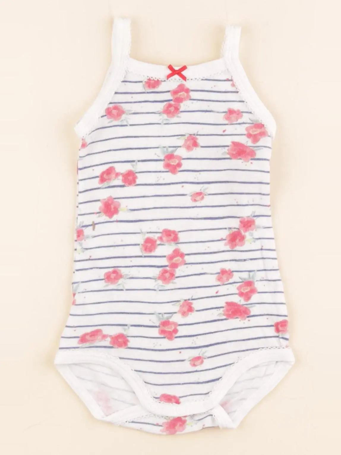 Petit Bateau - body bleu, blanc - 6 mois