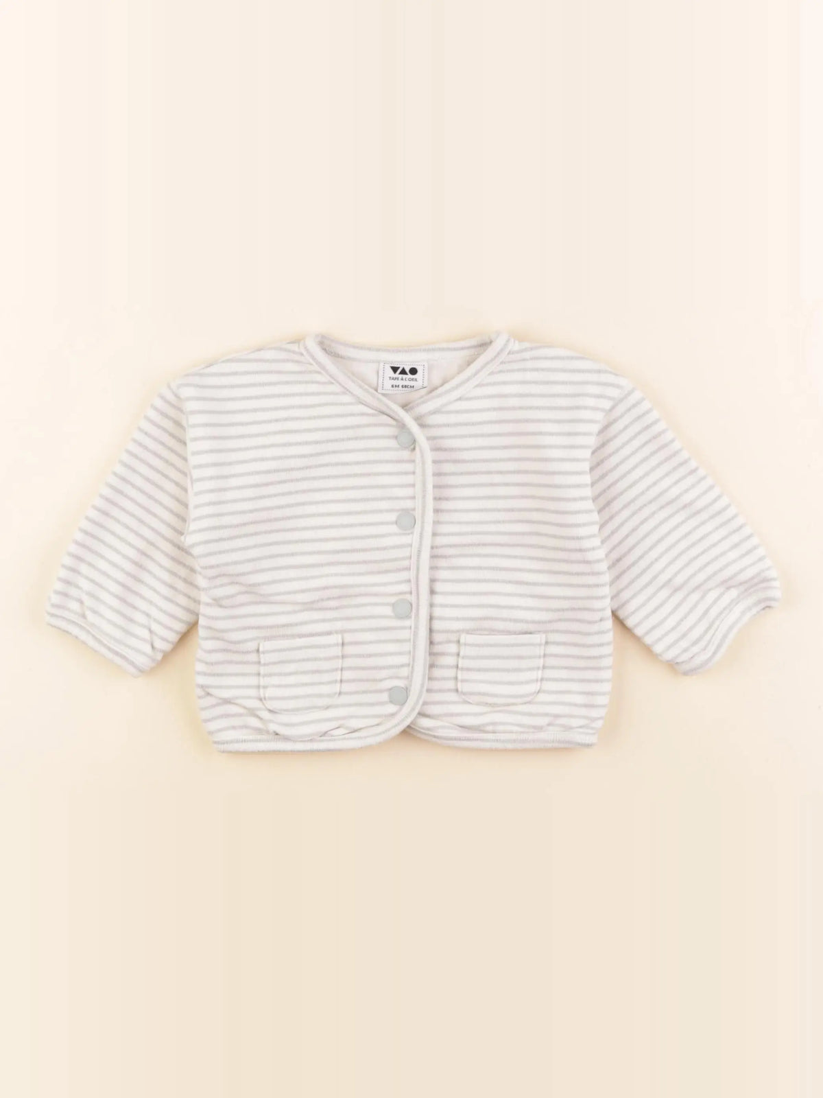 Tape à l'oeil - gilet blanc, bleu - 6 mois