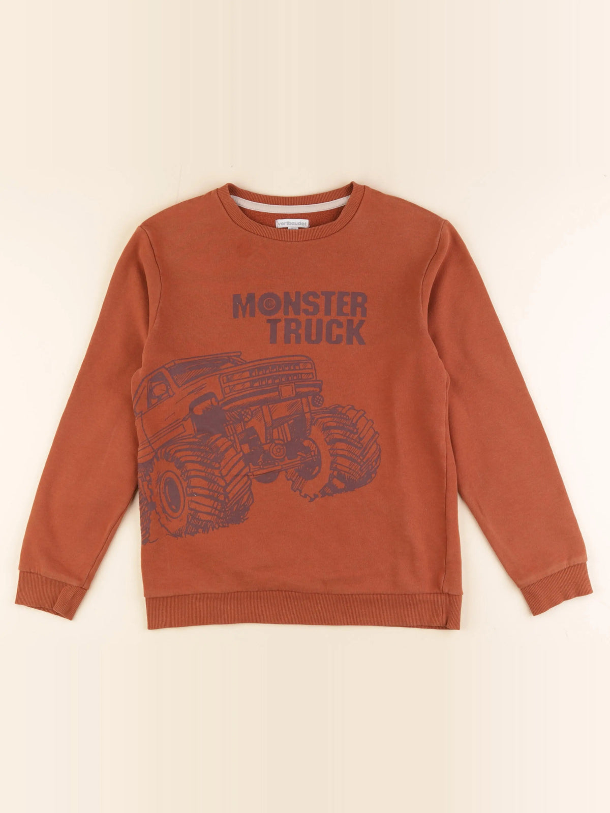 Vertbaudet - sweat marron - 12 ans