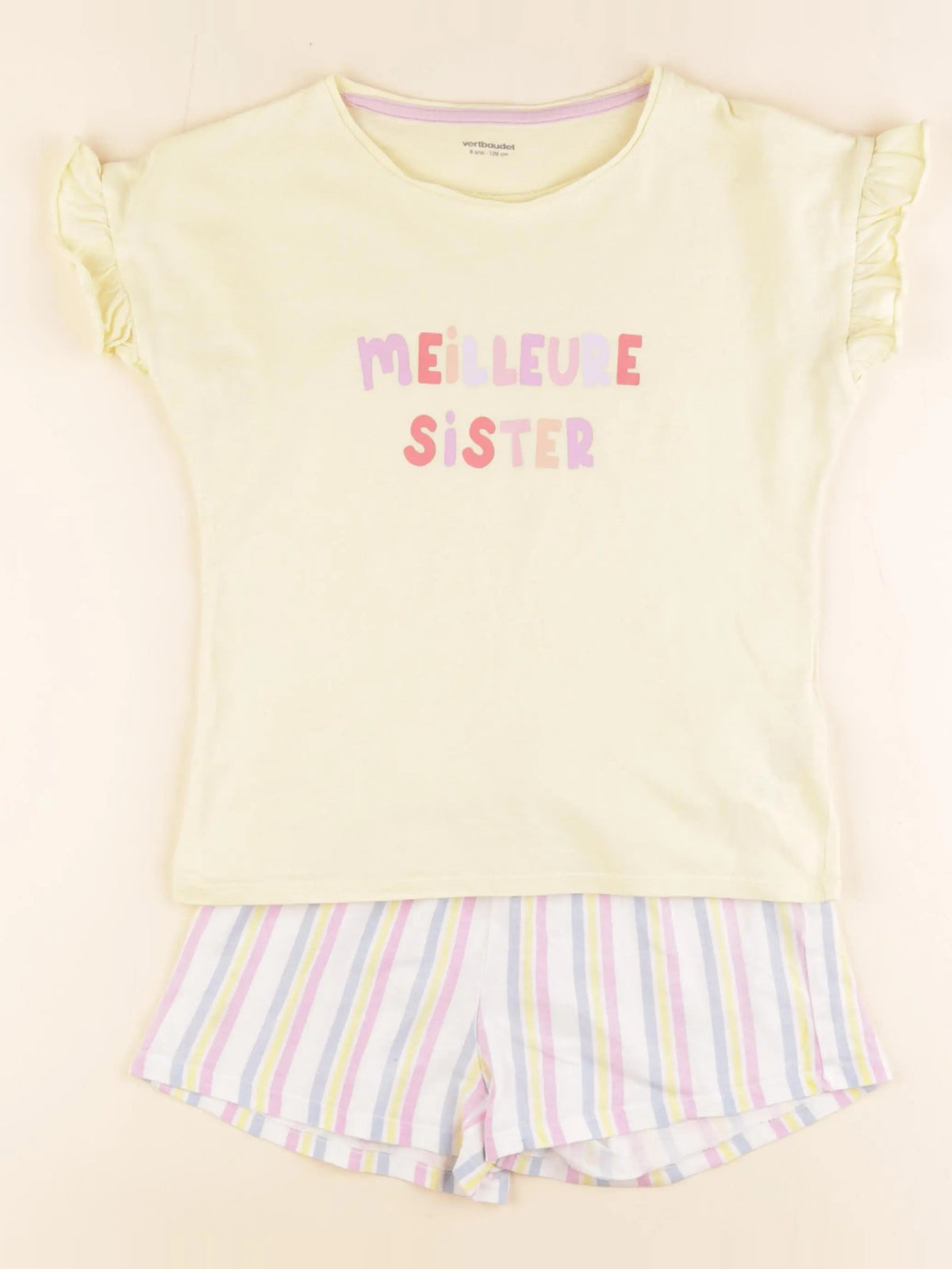 Vertbaudet - pyjama coton jaune - 8 ans