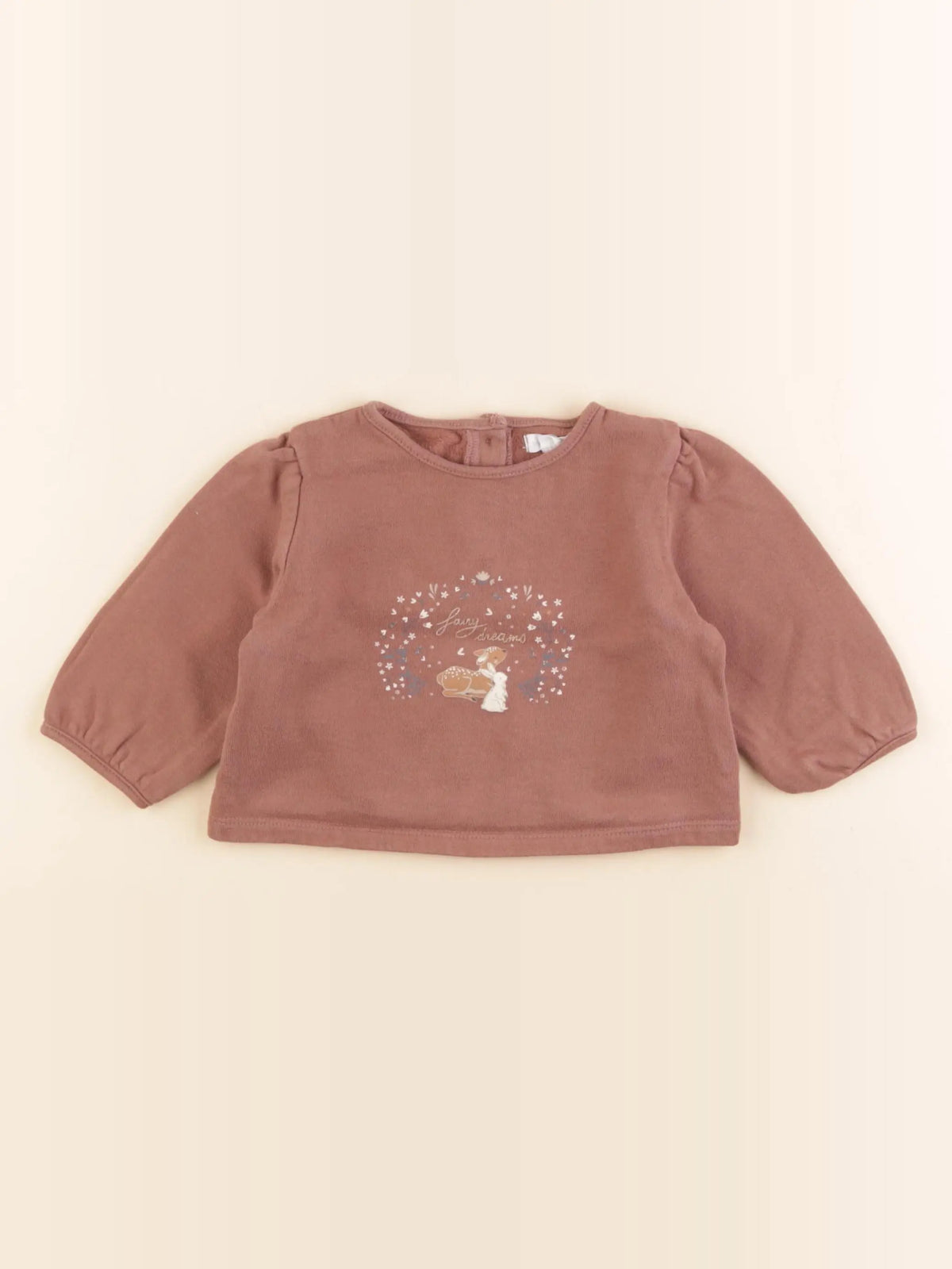 Vertbaudet - sweat marron - 6 mois