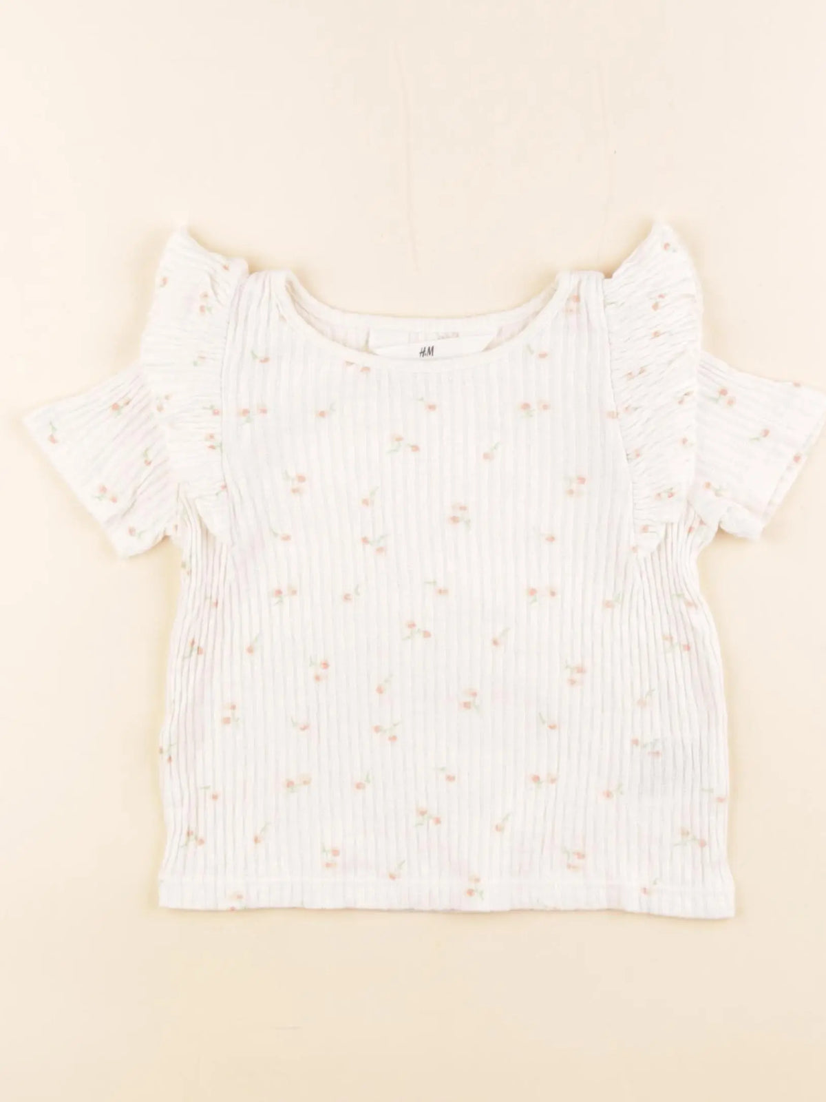 H&M - tee-shirt beige - 2/4 ans