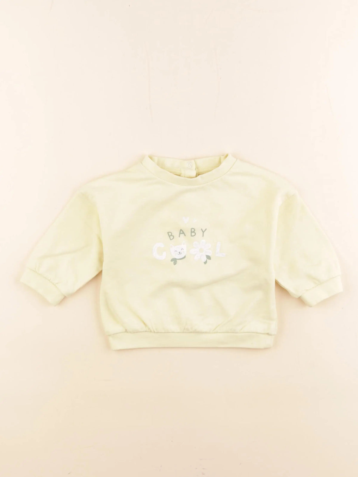 Vertbaudet - sweat jaune - 6 mois
