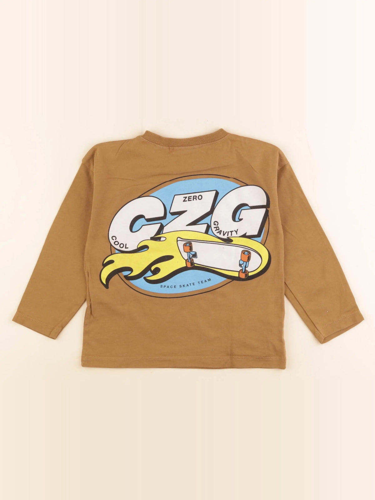 Zara - tee-shirt imprimé au dos marron - 3 ans
