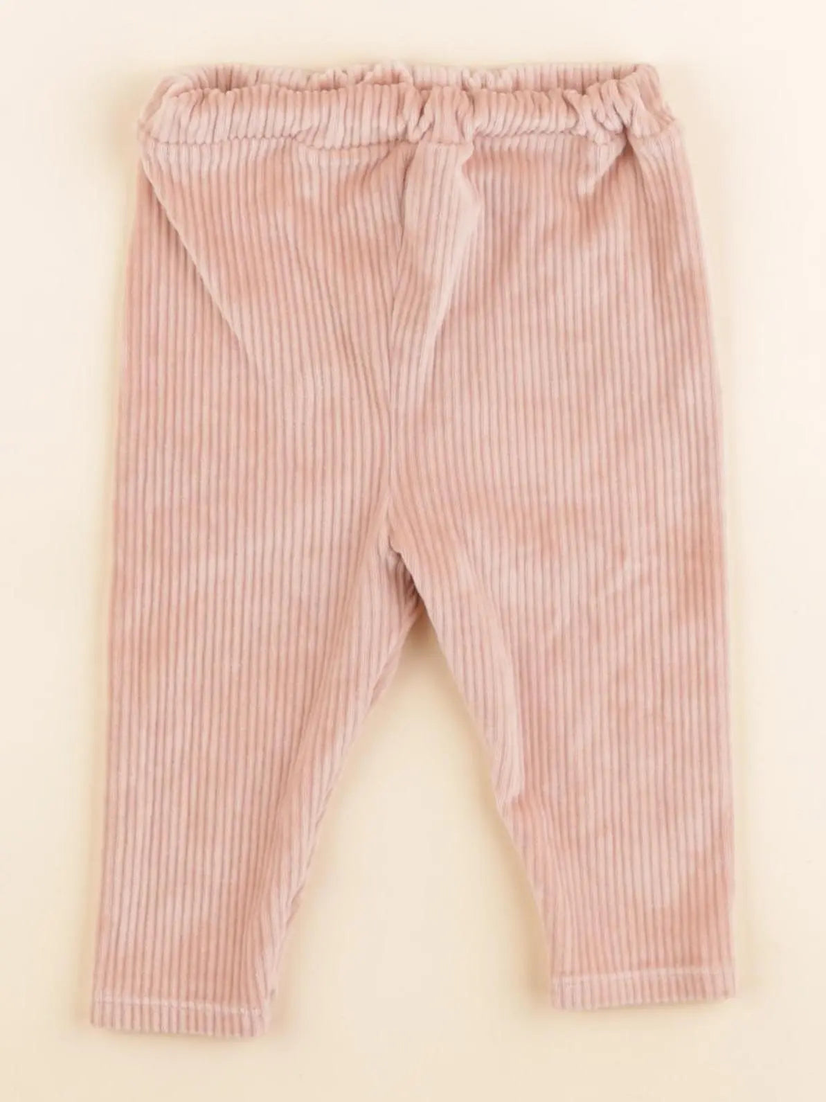 Vertbaudet - legging velours rose - 9 mois
