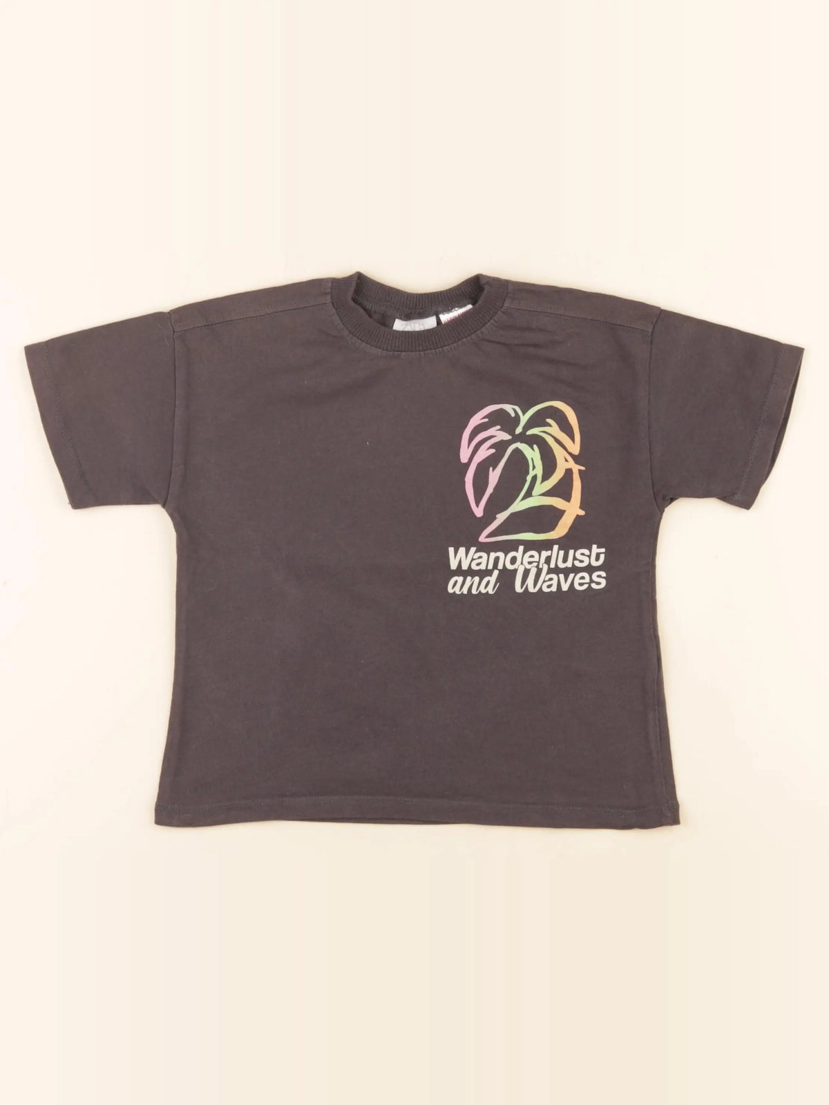 Zara - tee-shirt imprimé au dos gris - 3 ans