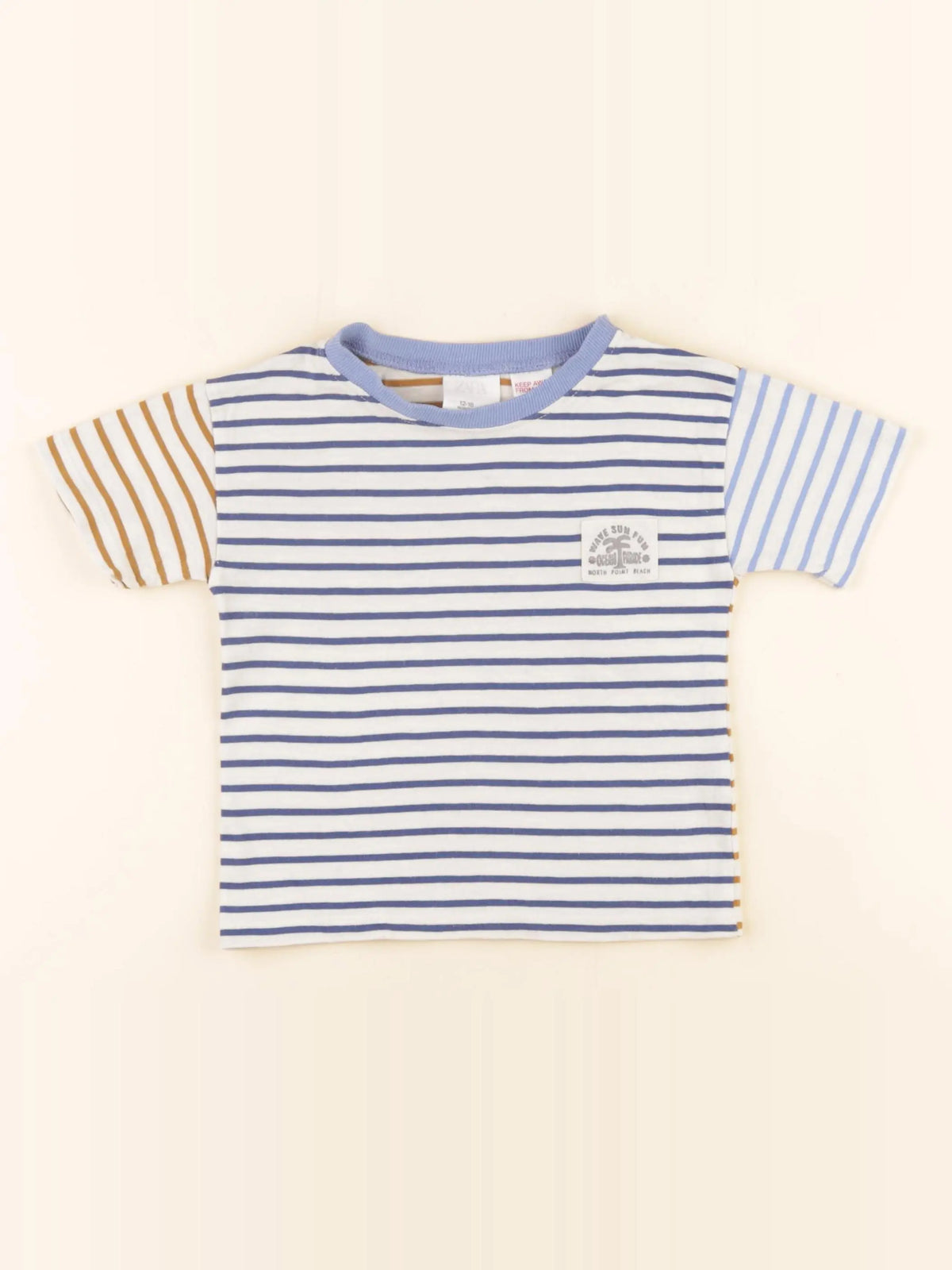 Zara - tee-shirt beige - 12/18 mois