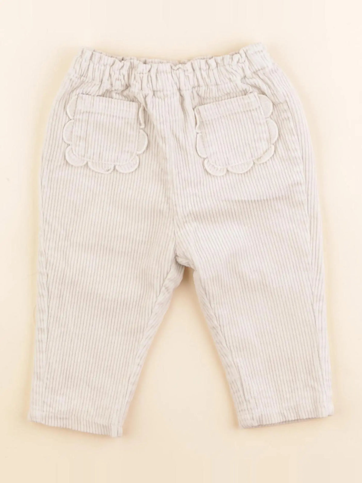 Vertbaudet - pantalon doublé beige - 6 mois
