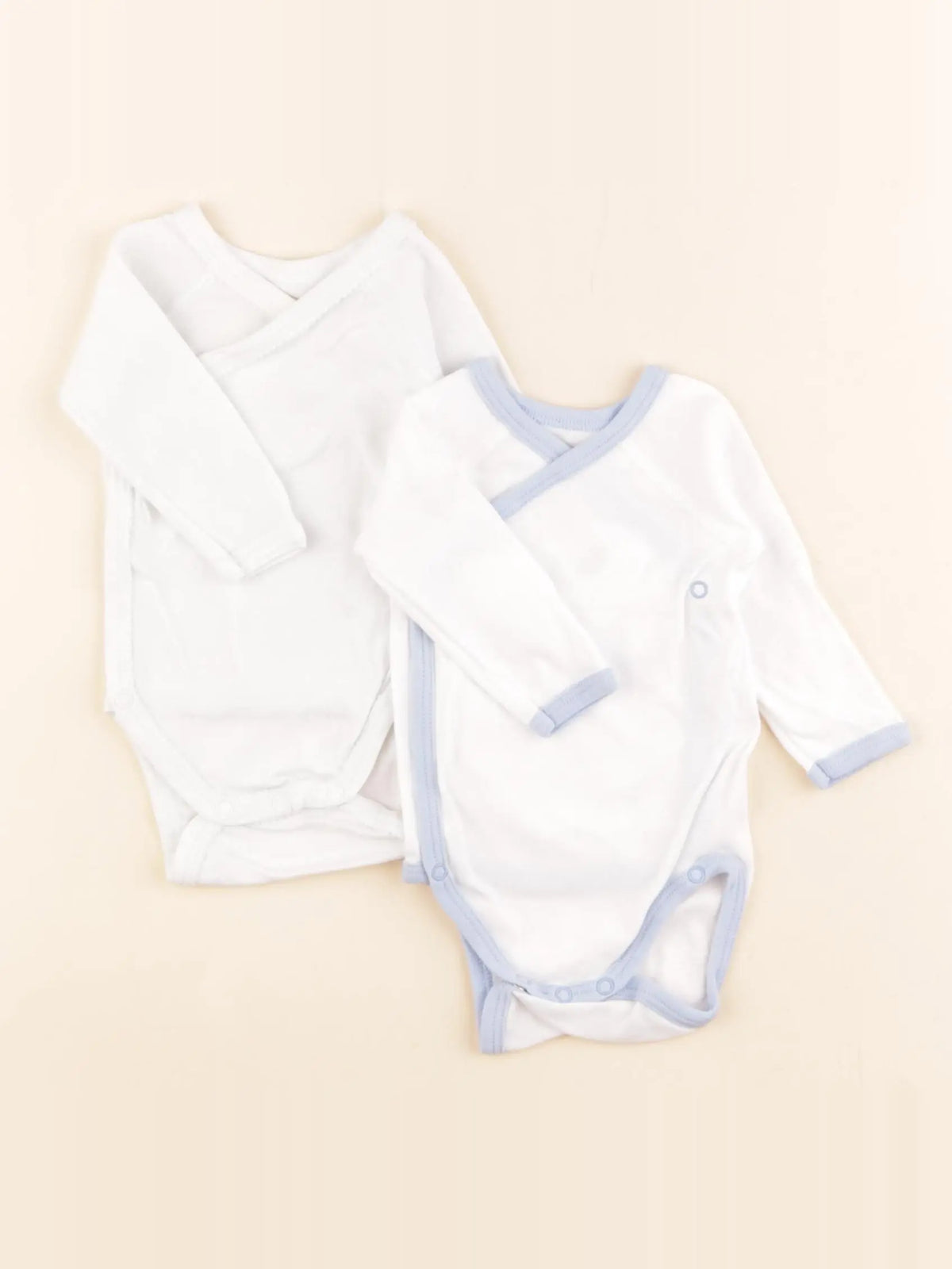 Petit Bateau - lot de 2 bodies en coton blanc - 1 mois