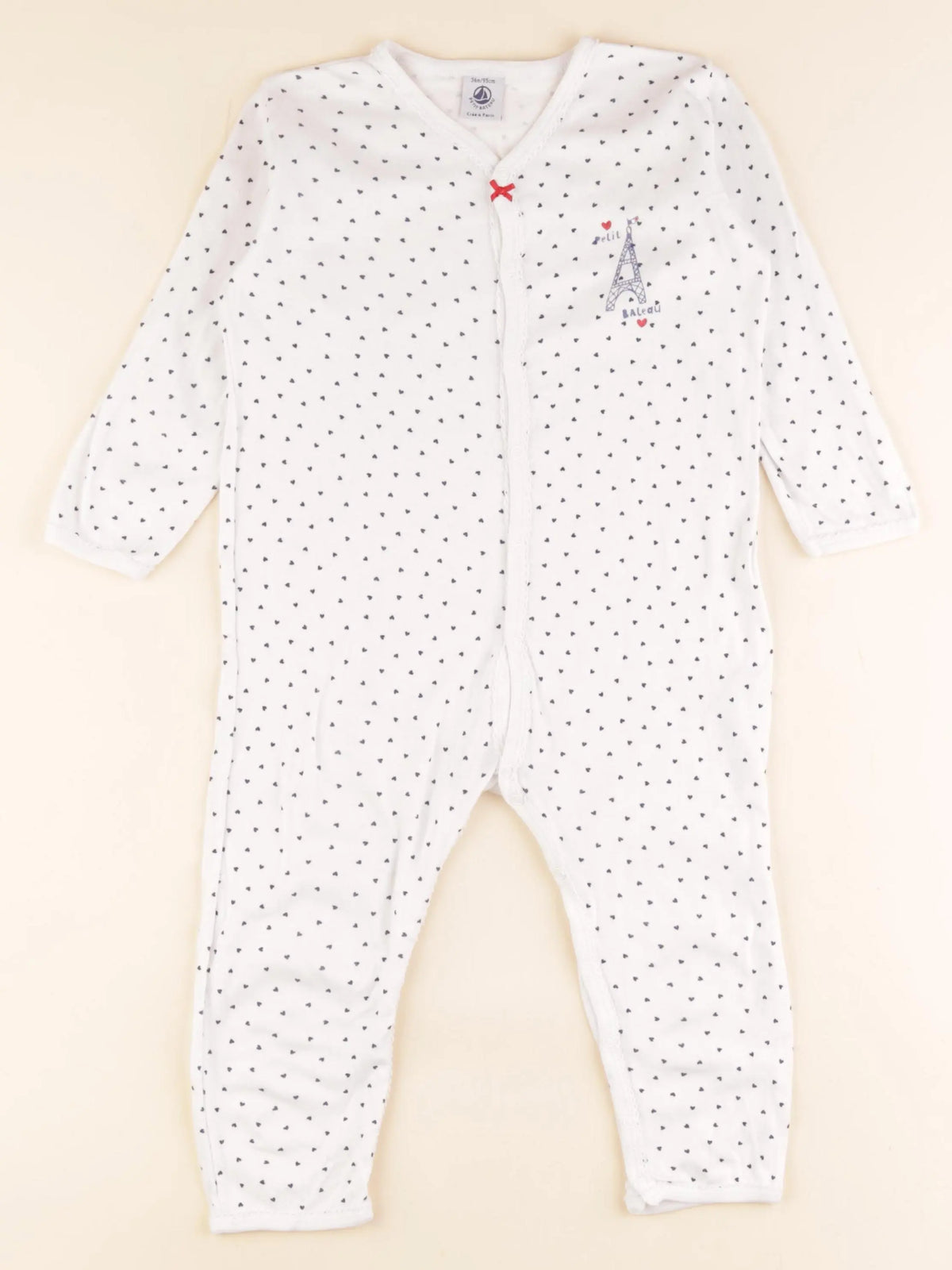 Petit Bateau - pyjama coton blanc - 36 mois
