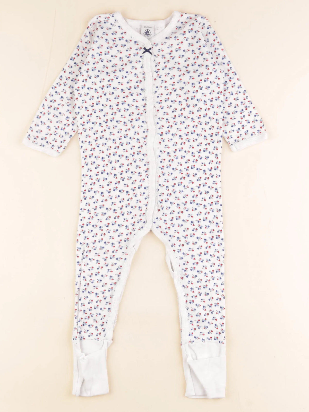 Petit Bateau - pyjama coton blanc - 18 mois