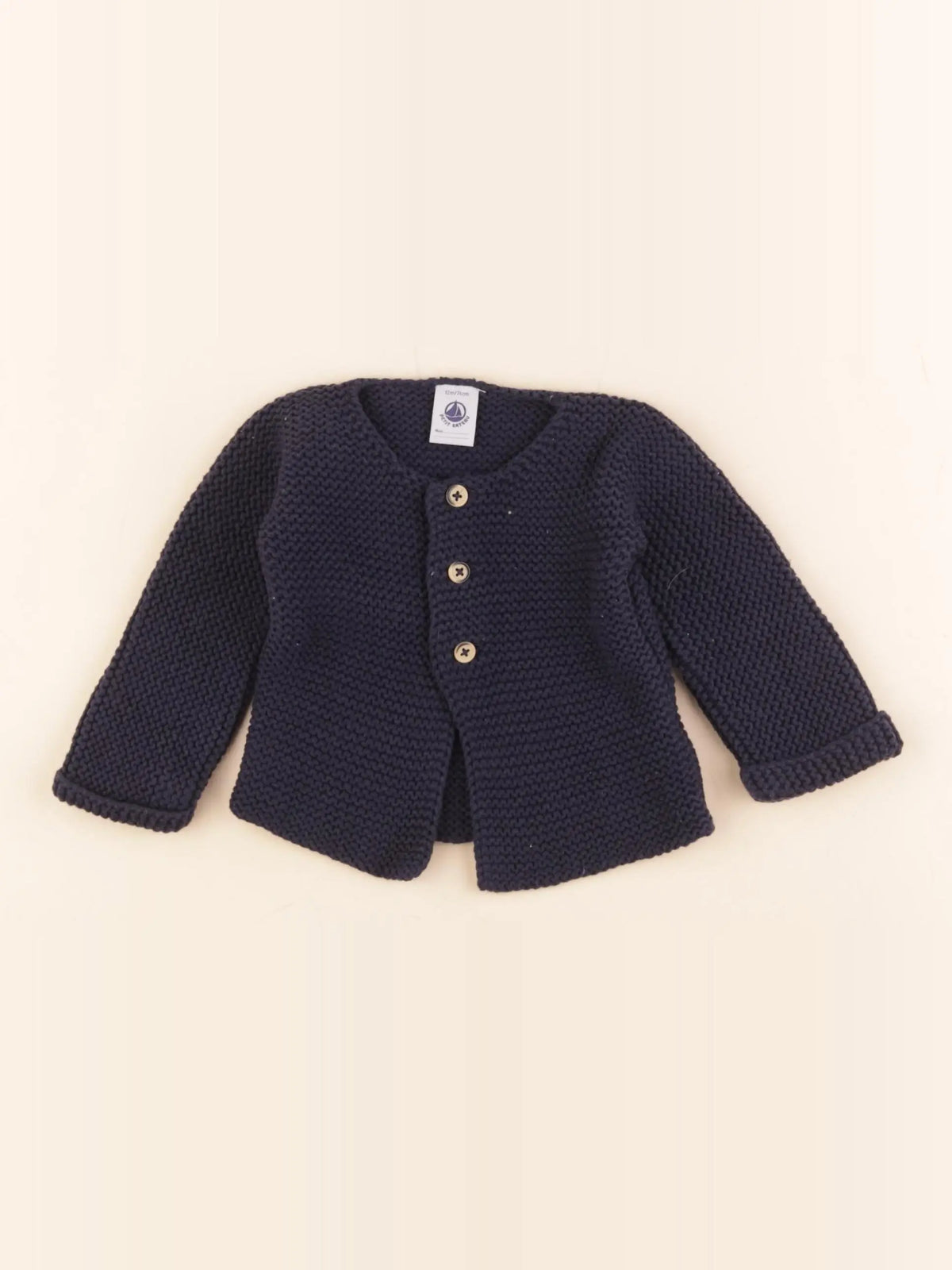 Petit Bateau - gilet bleu - 12 mois