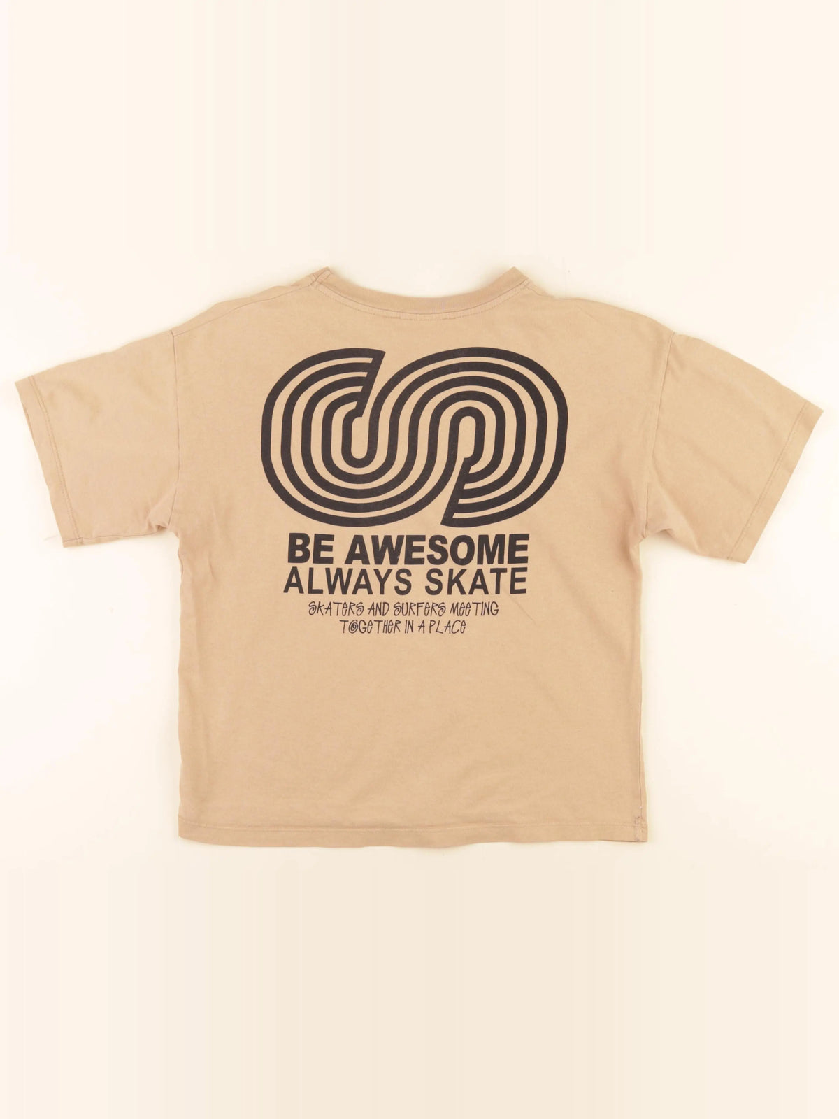 Zara - tee-shirt imprimé au dos beige - 9/10 ans