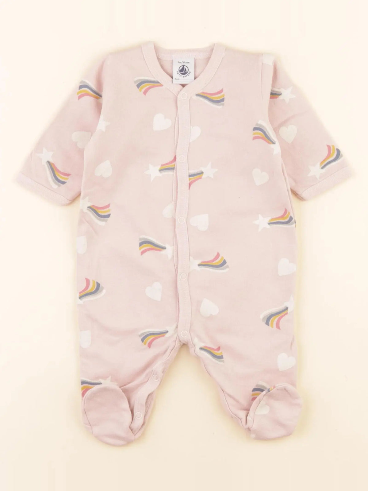 Petit Bateau - pyjama coton rose - 1 mois