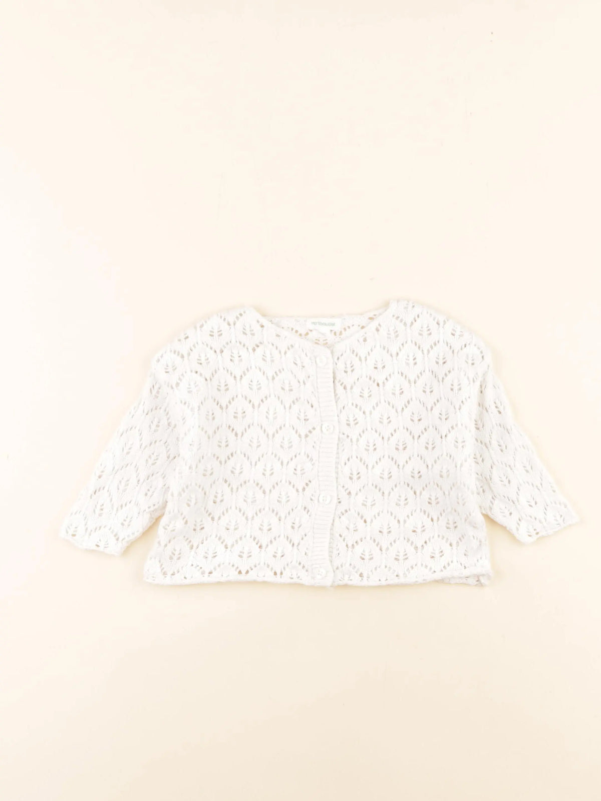 Vertbaudet - gilet blanc - 6 mois