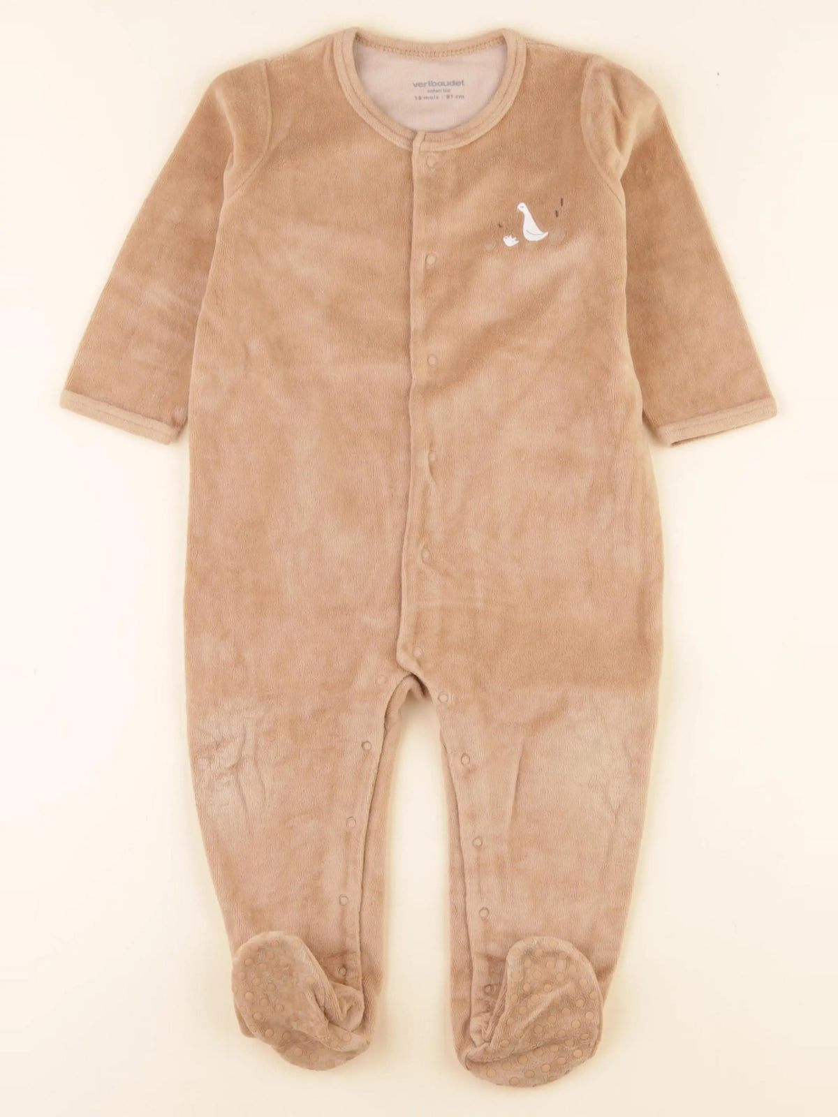 Vertbaudet - pyjama velours marron - 18 mois