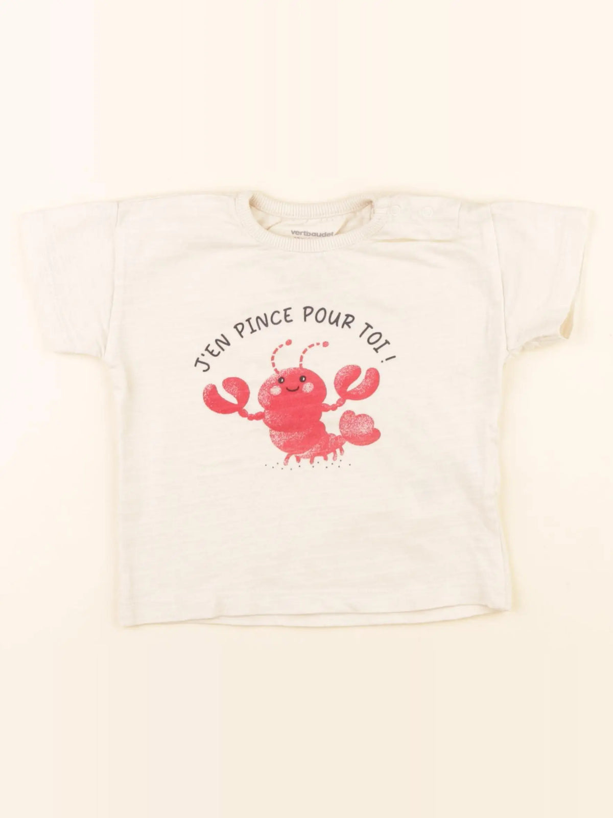 Vertbaudet - tee-shirt beige - 18 mois