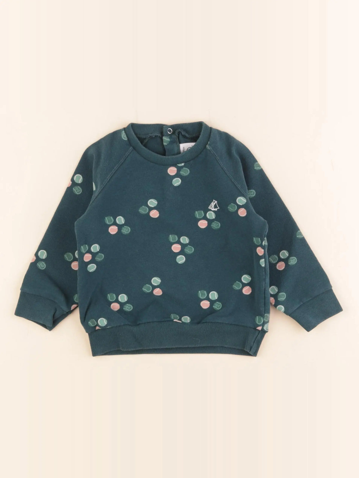 Petit Bateau - sweat vert - 18 mois