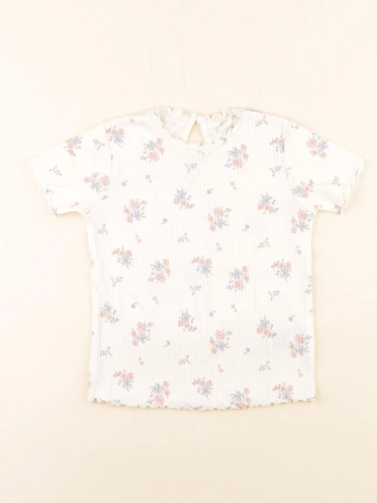 H&M - tee-shirt beige, rose - 2/4 ans