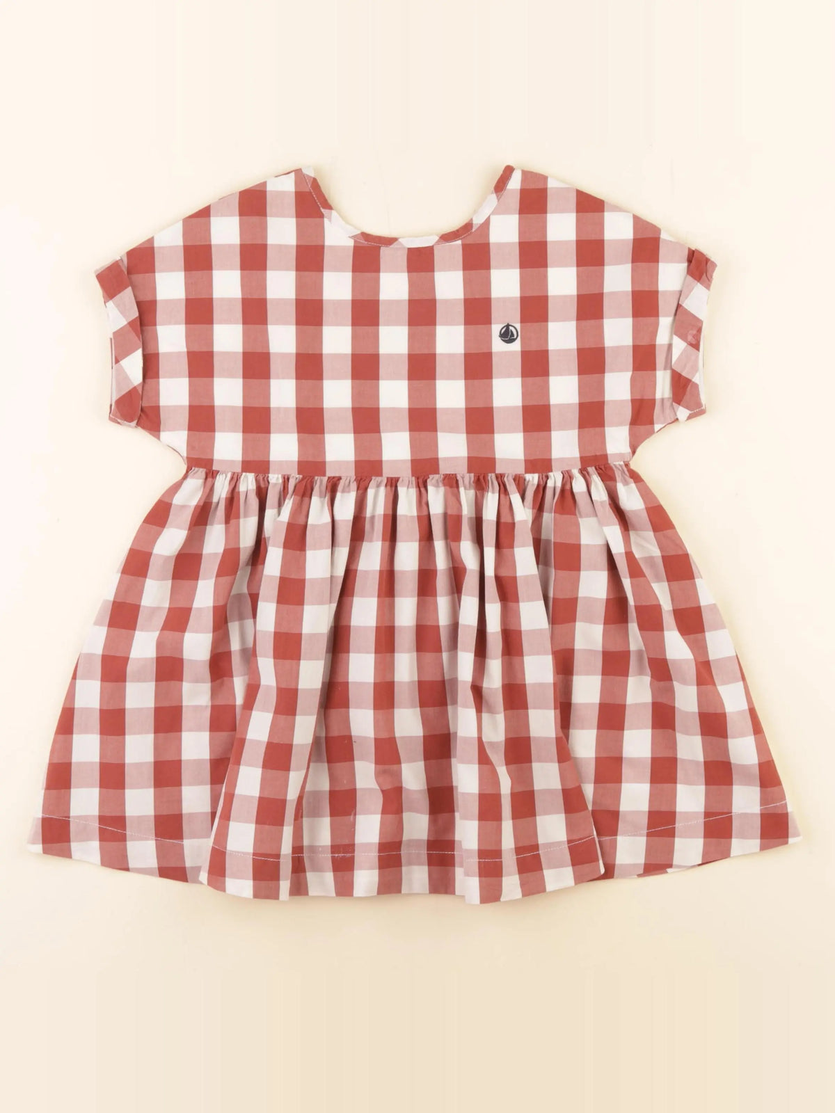 Petit Bateau - robe blanc, marron - 4 ans