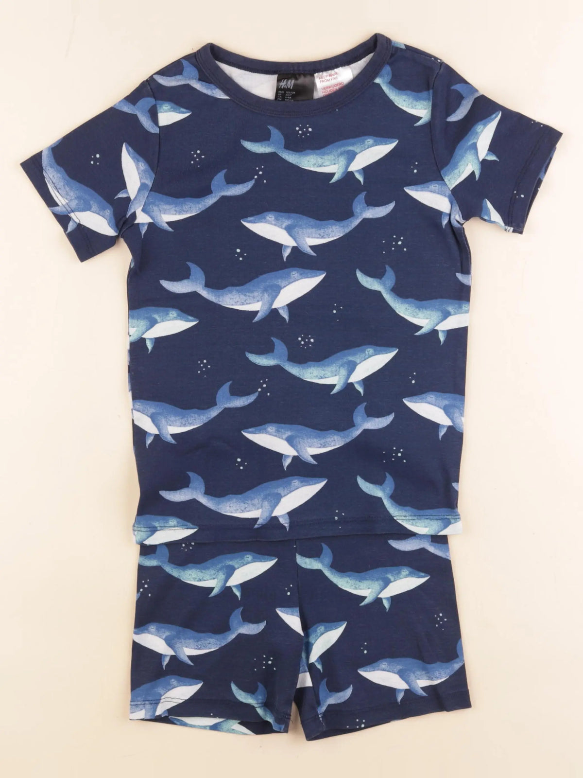 H&M - pyjama coton bleu - 6/8 ans