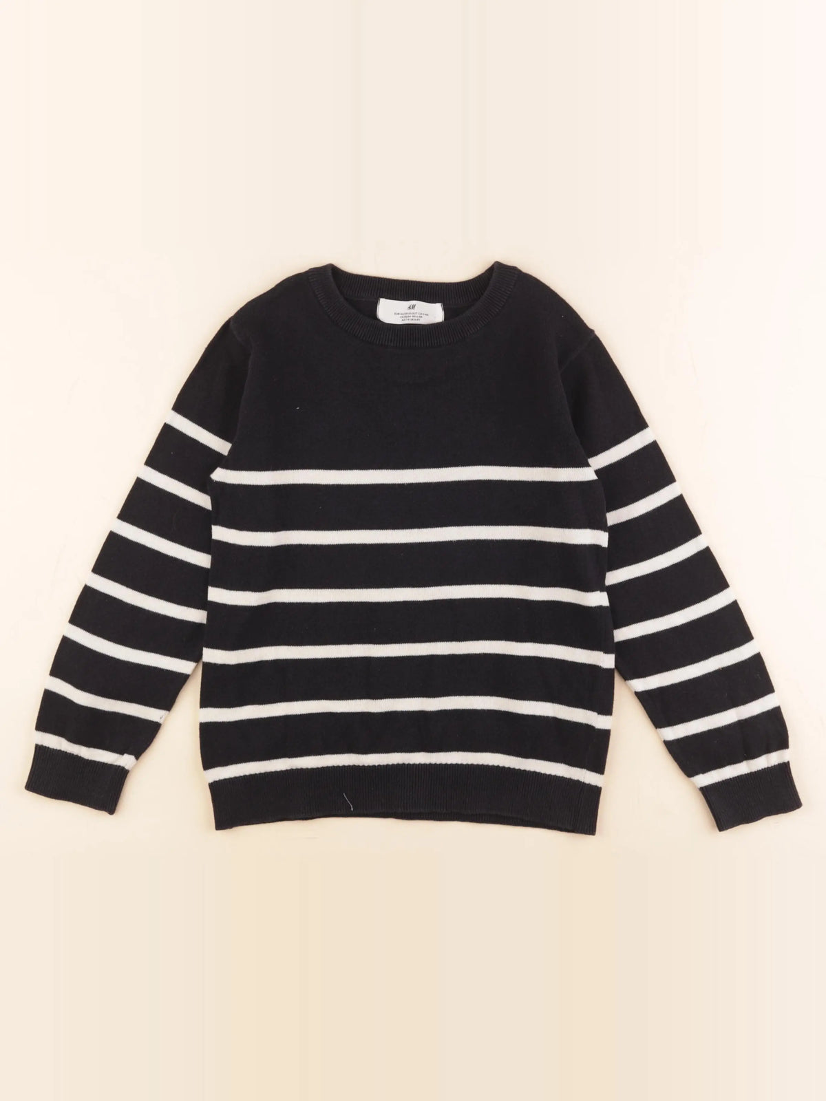 H&M - pull bleu, blanc - 6/8 ans