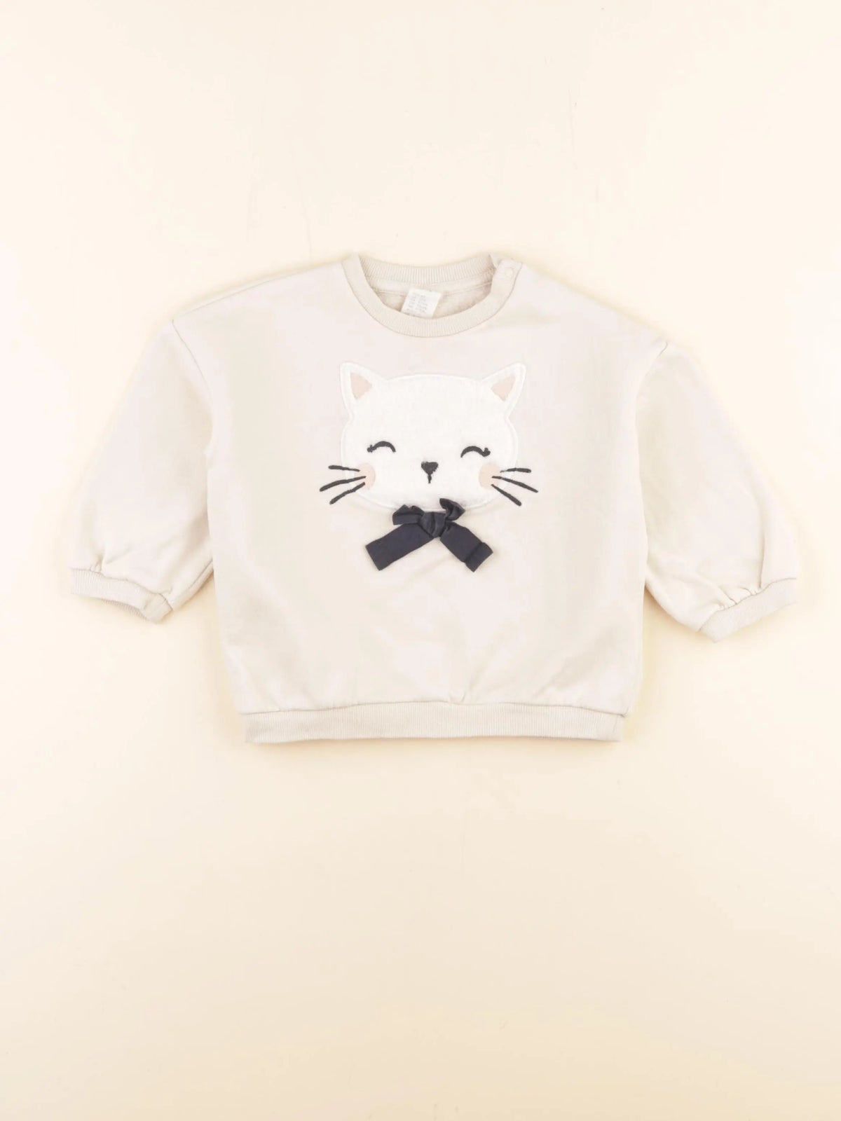 H&M - sweat beige - 9/12 mois