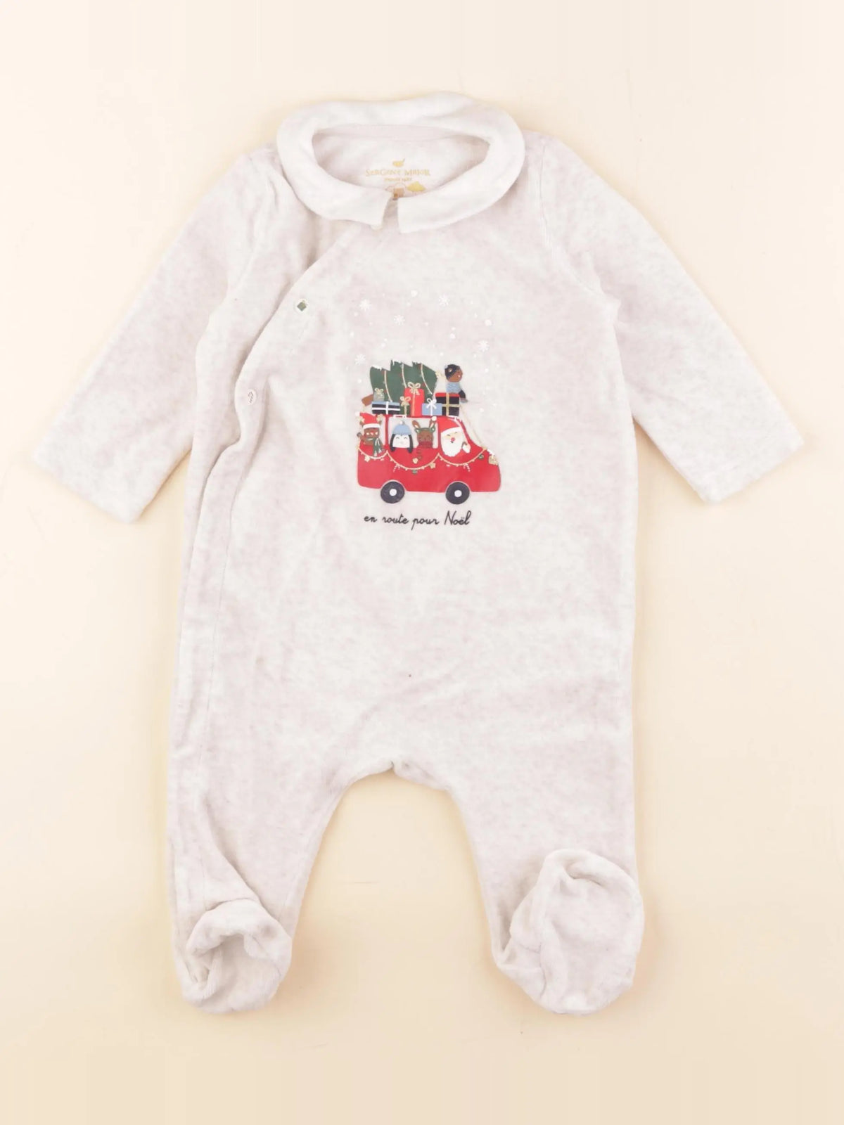 Sergent Major - pyjama velours beige - 9 mois