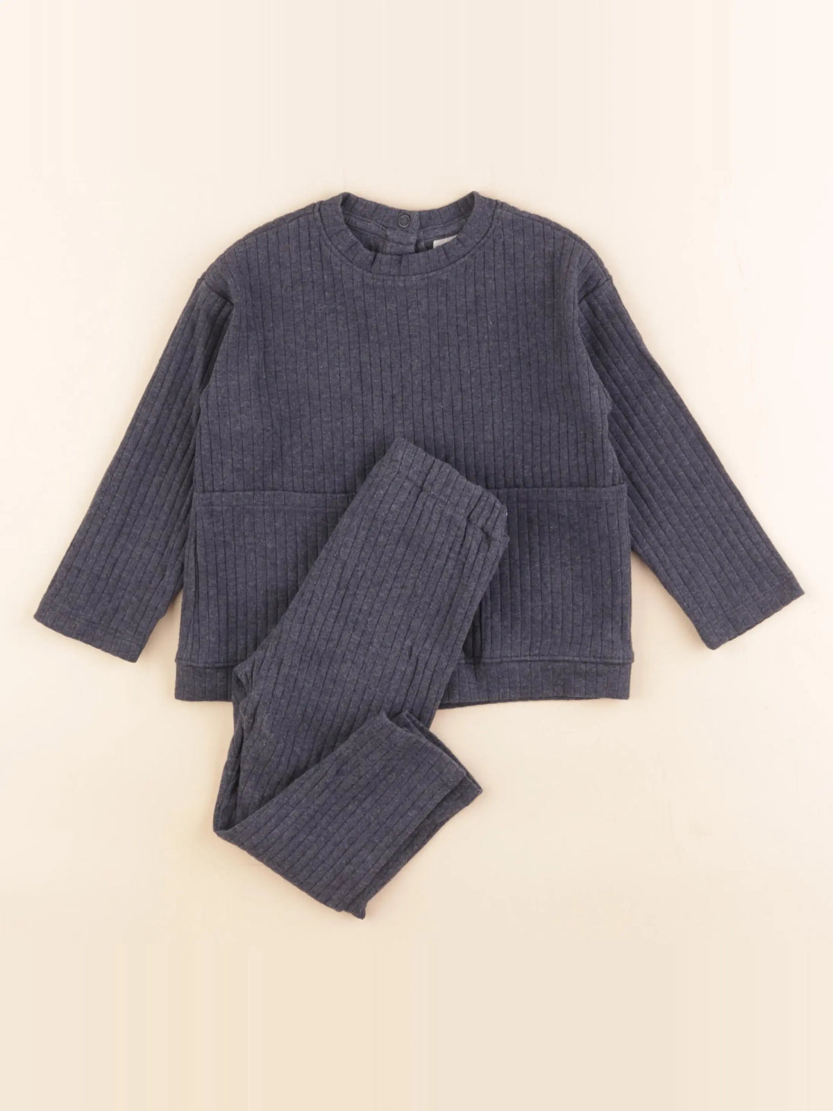 H&M - pyjama coton bleu - 12/18 mois
