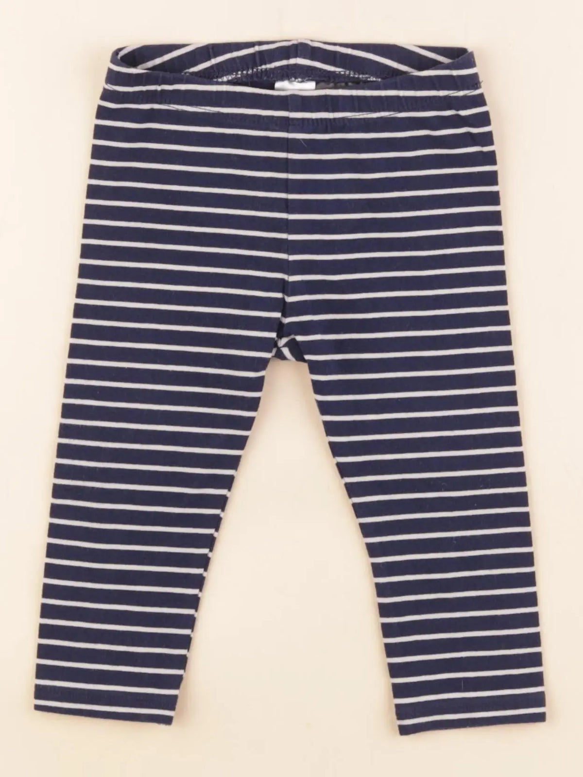 H&M - legging bleu, blanc - 12 mois
