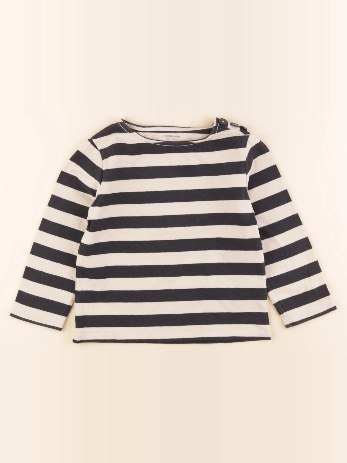 Vertbaudet - tee-shirt beige, bleu - 6 ans
