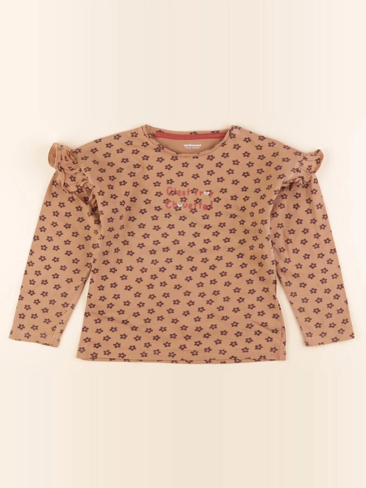Vertbaudet - tee-shirt marron - 6 ans