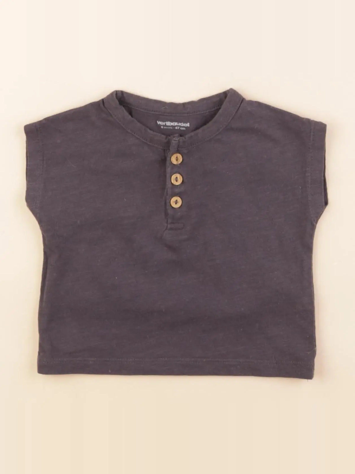 Vertbaudet - tee-shirt gris - 6 mois