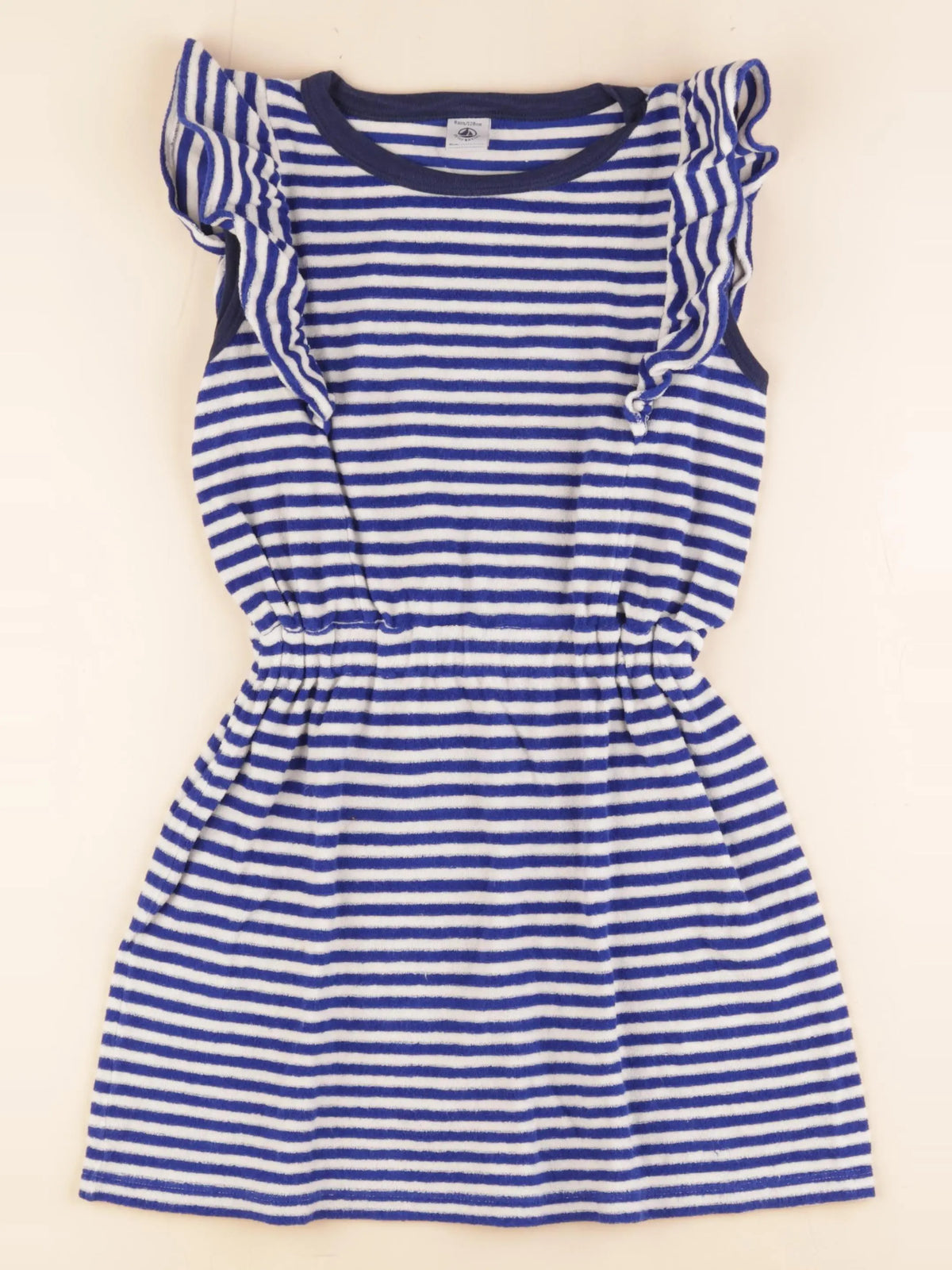Petit Bateau - robe blanc, bleu - 8 ans