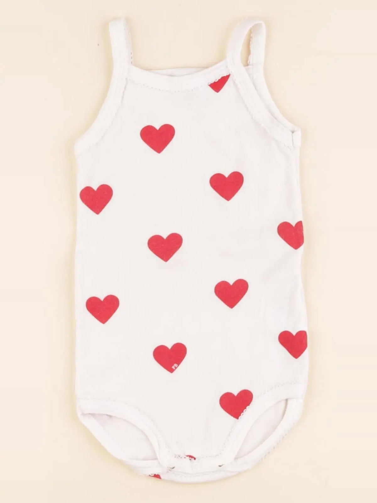 Petit Bateau - body blanc, rouge - 18 mois