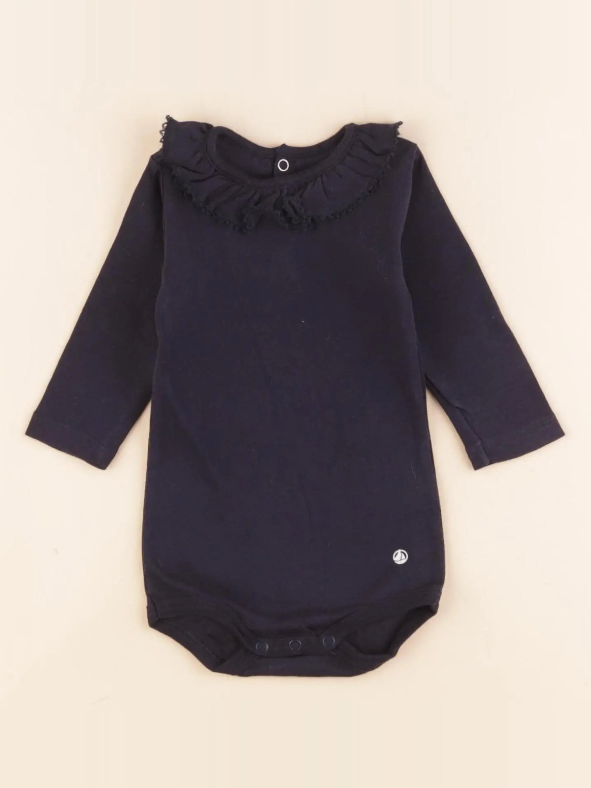 Petit Bateau - body à col bleu - 3 mois