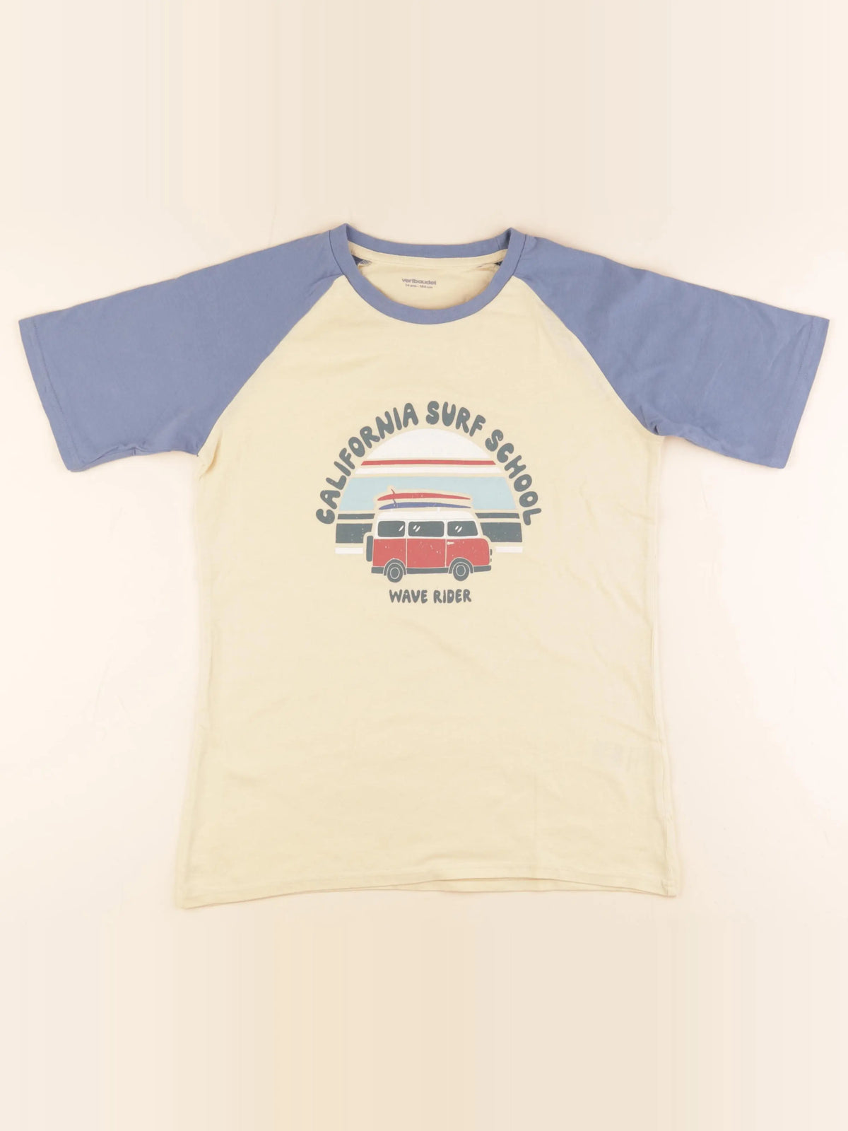 Vertbaudet - tee-shirt bleu, jaune - 14 ans