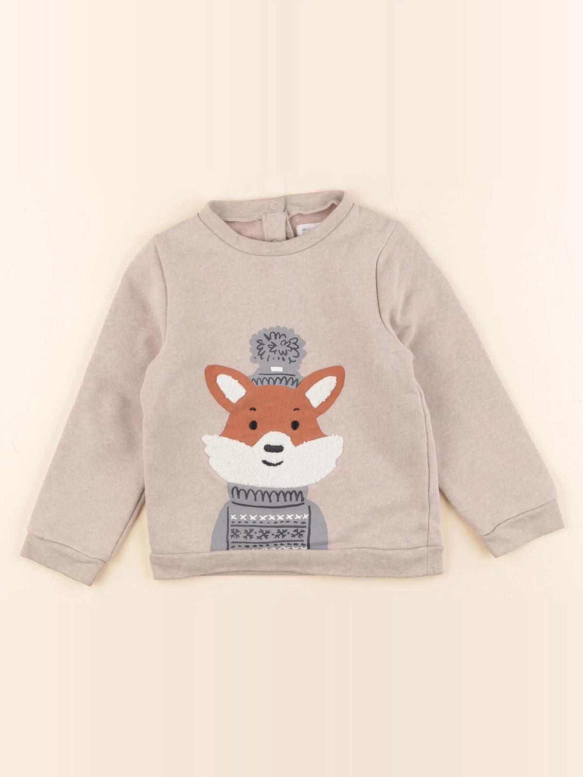 Vertbaudet - sweat beige - 36 mois