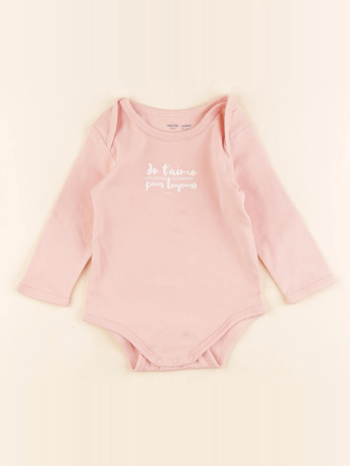 Vertbaudet - body rose - 12 mois