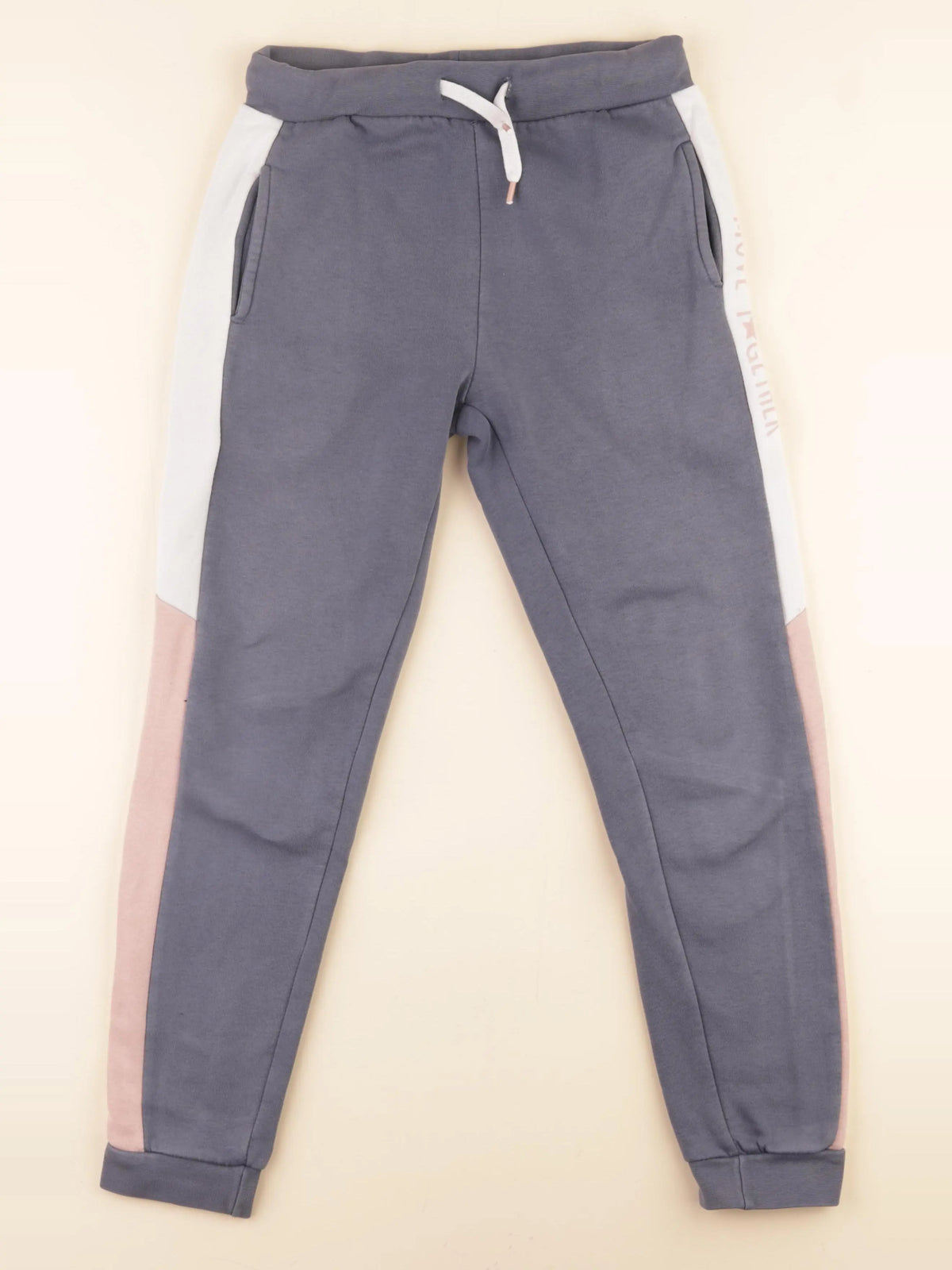 Vertbaudet - jogging gris, rose - 10 ans