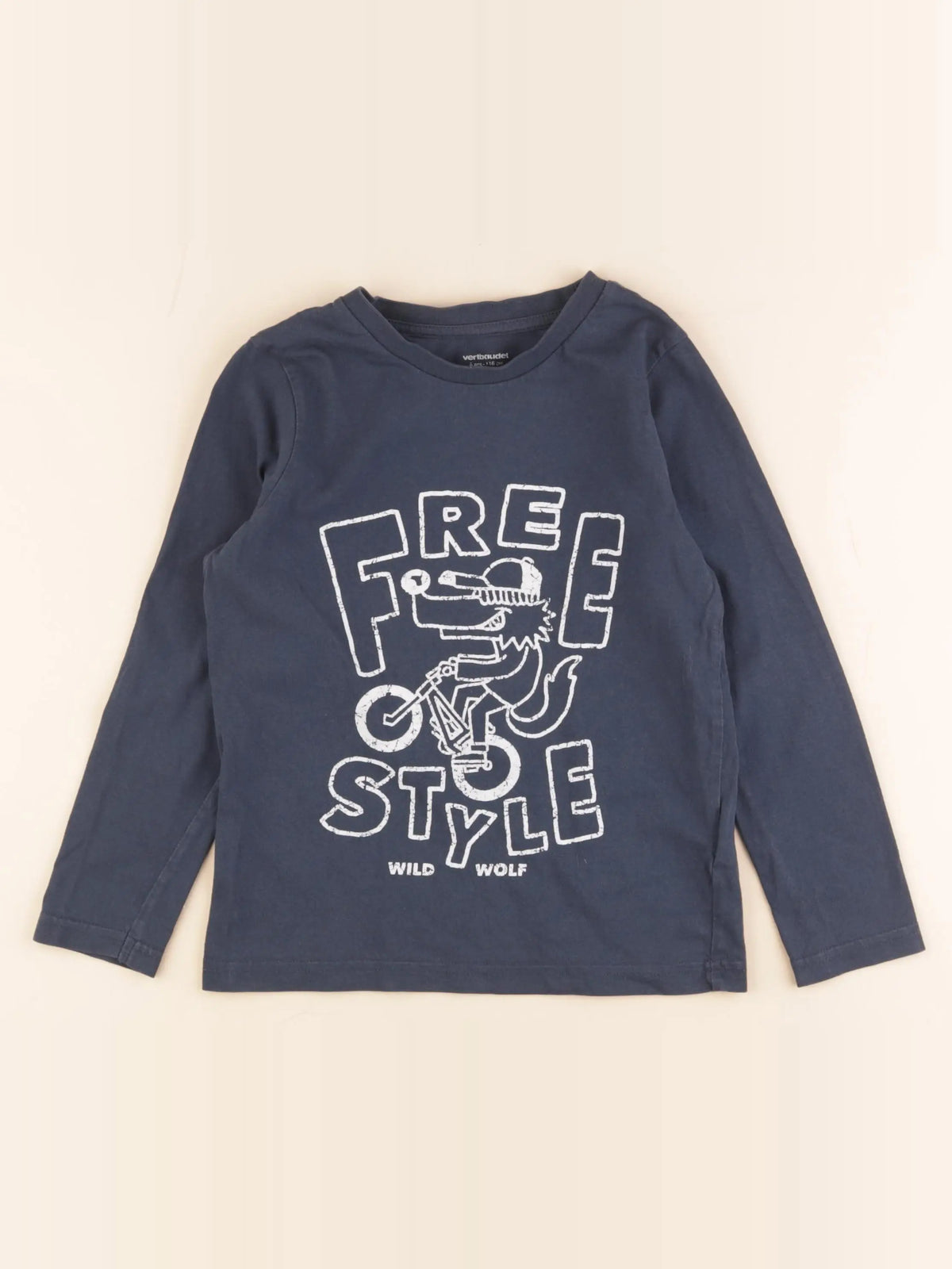 Vertbaudet - tee-shirt bleu - 6 ans