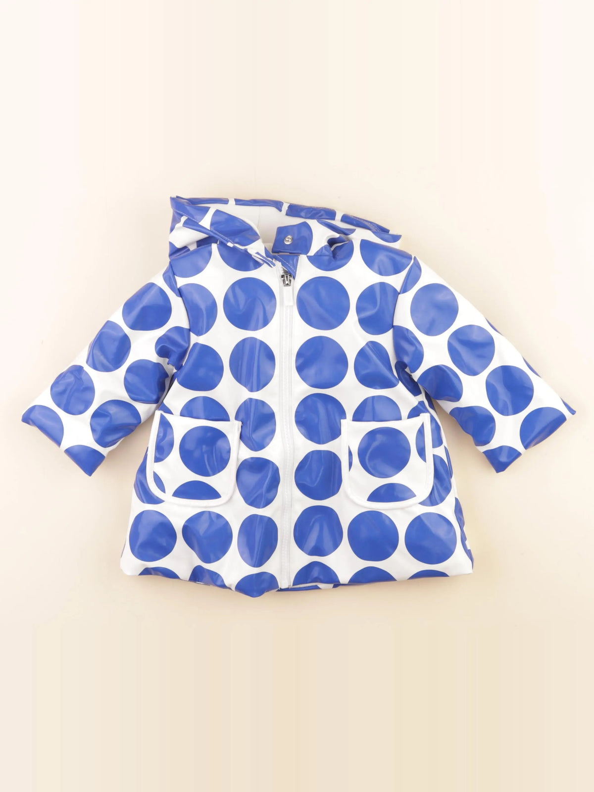 Jacadi - imperméable bleu, blanc - 12 mois