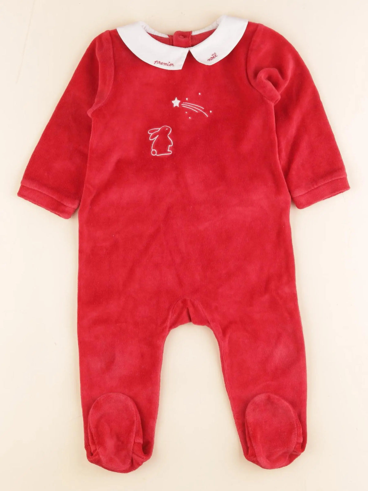 Jacadi - pyjama velours rouge - 12 mois