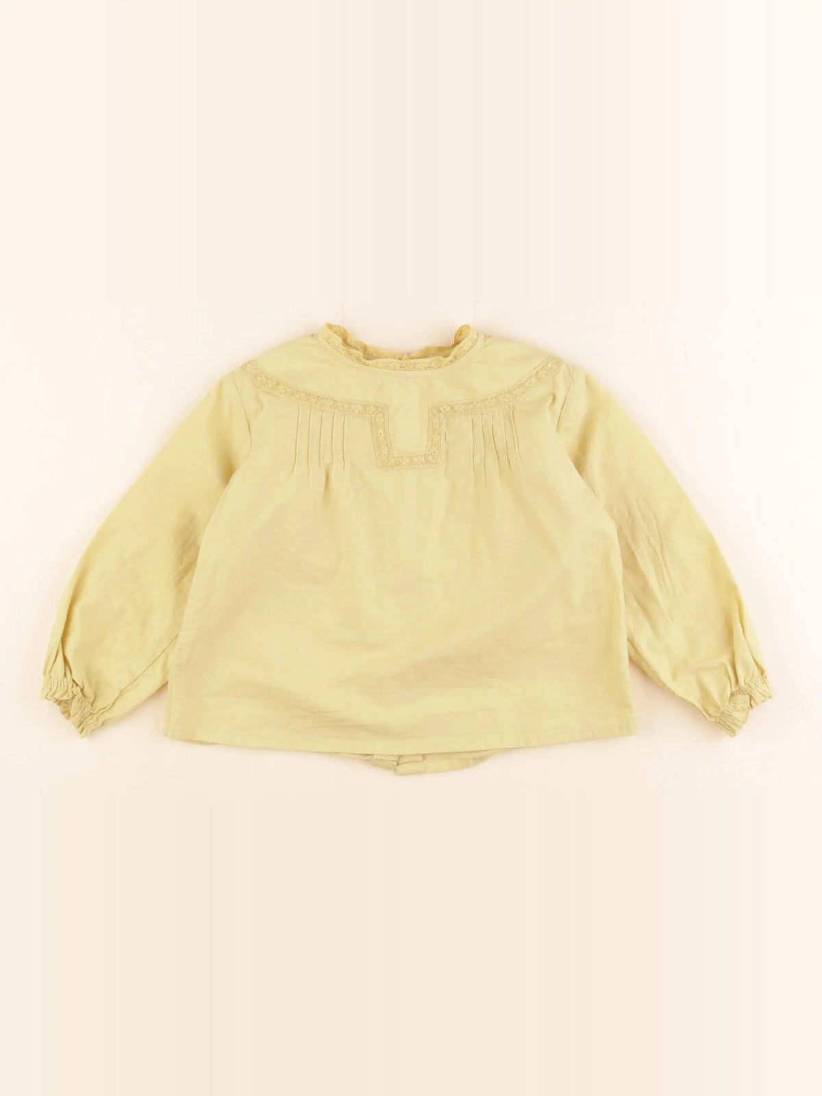 Bonnet à Pompon - blouse jaune - 2 ans