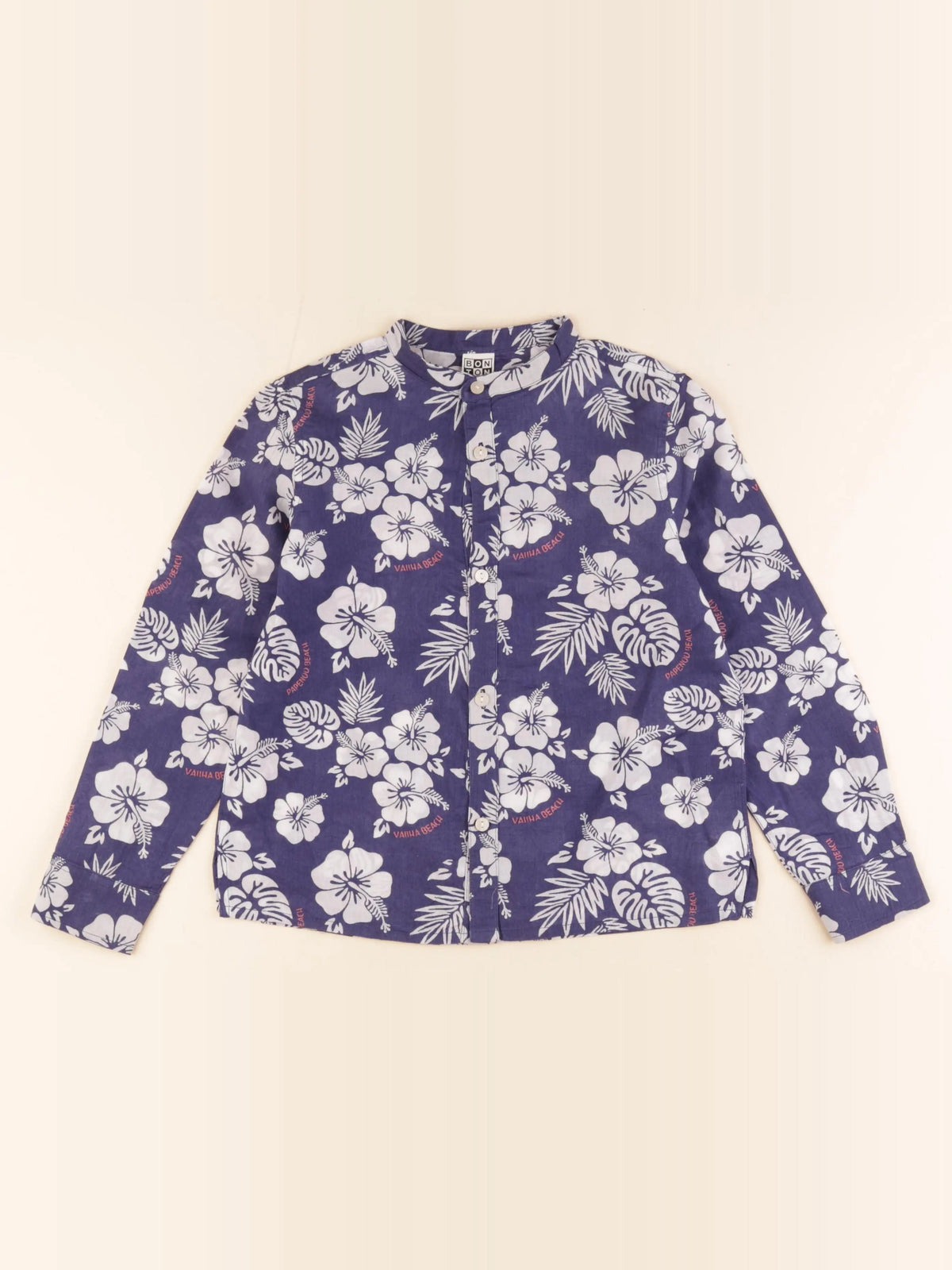 Bonton - chemise bleu, blanc - 8 ans