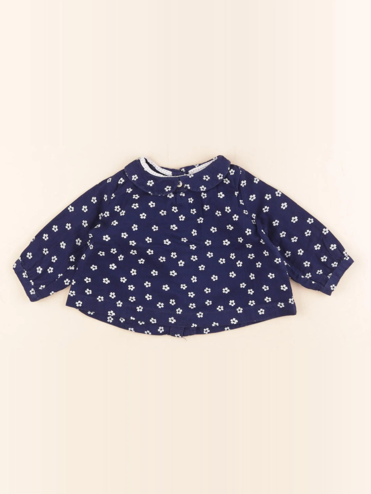 Petit Bateau - blouse bleu - 6 mois
