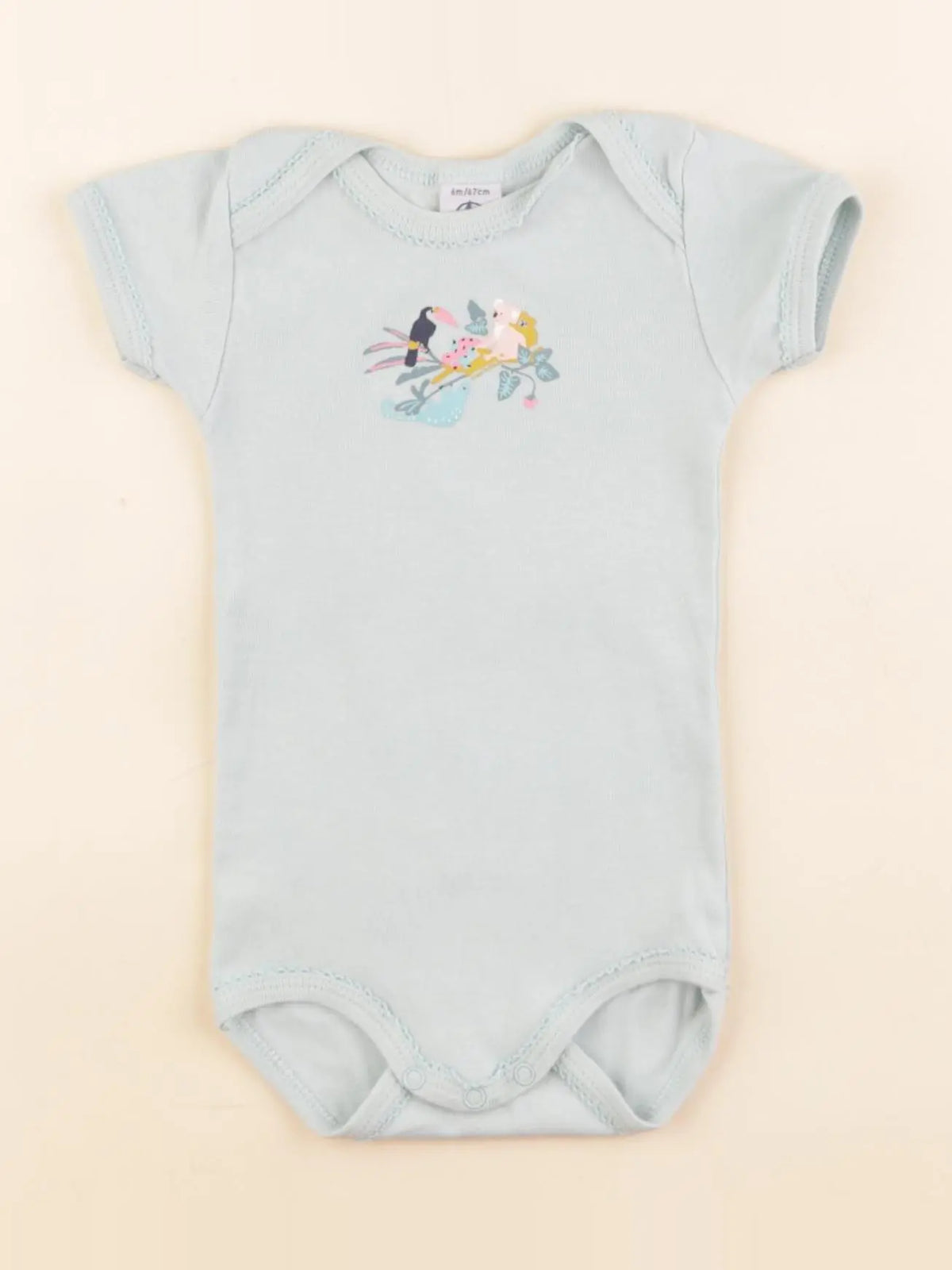 Petit Bateau - body vert - 6 mois