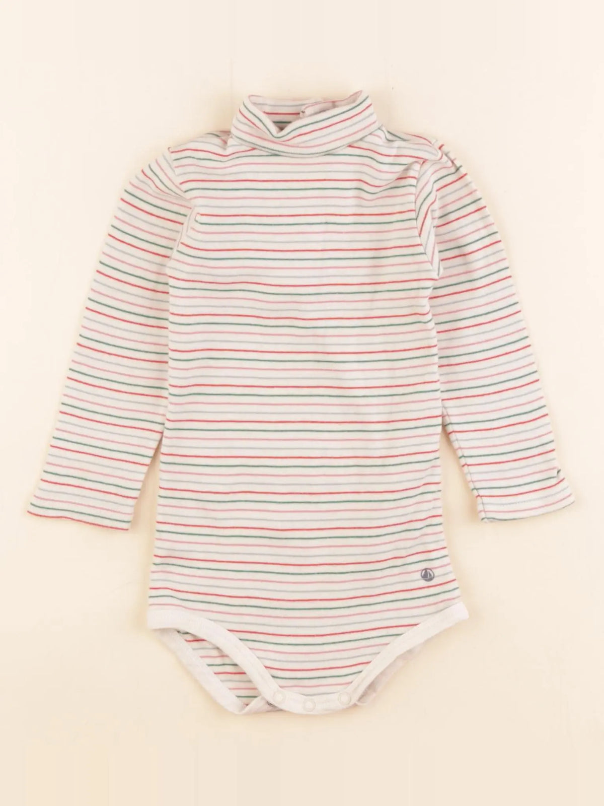 Petit Bateau - body à col beige, multicolore - 12 mois