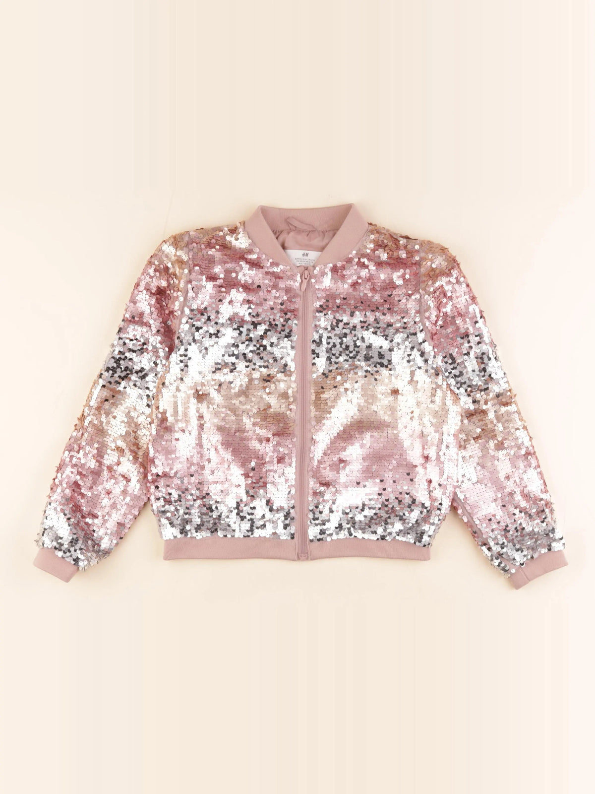 H&M - veste doublé rose - 6/7 ans